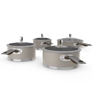 Morphy Richards 4 Piece Non-Stick Stainless Steel Pan Set - Pebble