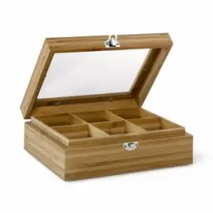 Bredemeijer Tea Box in Bamboo with 6 Inner Compartments with Window in Lid in Na