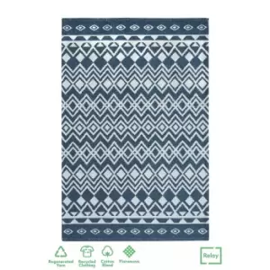 Recycled Cotton Tribal Rug - Navy - 100x150cm