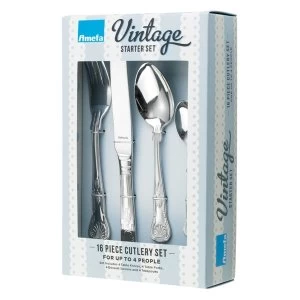Amefa Vintage Kings 16 Piece 4 Person Cutlery Set - Gift Boxed