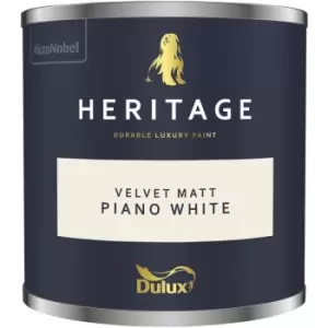 Dulux Heritage Velvet Matt Piano White Matt Emulsion Paint 125ml