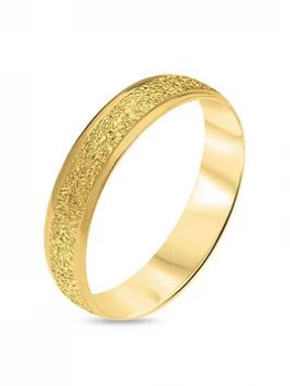 Love GOLD 9ct Gold Diamond Cut Sparkle 4mm D Shape Wedding Band, One Colour, Size H, Women
