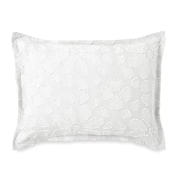 Peri Home Clipped Floral Oxford Pillowcase - White