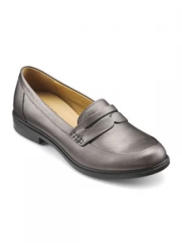 Hotter Dorset Smart Loafer Shoes Silver