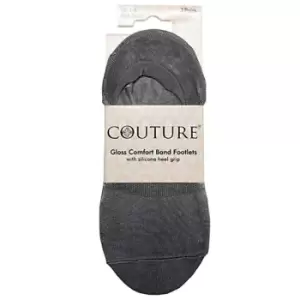 Couture Womens/Ladies Gloss Liner Socks (Pack of 2) (One Size) (Graphite)