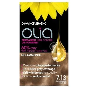 Garnier Olia 7.13 Dark Beige Blonde Permanent Hair Dye Blonde