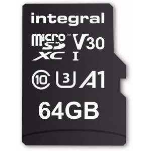 Integral Memory 64GB MicroSDxC Premium High Speed Memory Card