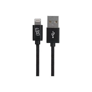 Maplin Lightning Connector to USB A Male Braided Cable 1m - Black