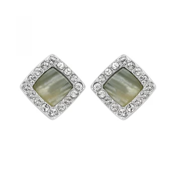 Ladies Adore Silver Plated Resin & Pave Post Earrings