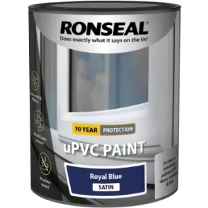 Ronseal UPVC Window and Door Paint - Royal Blue - Satin - 750ml - Royal Blue