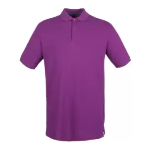 Henbury Mens Modern Fit Cotton Pique Polo Shirt (M) (Magenta)
