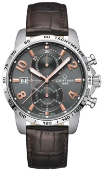 Certina DS Podium Automatic Brown Leather Strap Grey Watch