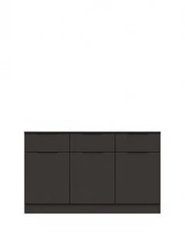 Bilbao Ready Assembled High Gloss Large Sideboard - Graphite