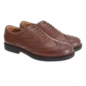 Scimitar Mens Wing Cap Brogue Oxford Shoes (10 UK) (Black)