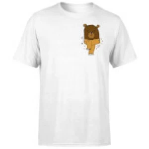 Christmas Bear Pocket T-Shirt - White - 5XL