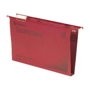 Rexel Crystalfile Classic Foolscap Manilla Suspension File 50mm Red 1 x Pack of 50 Suspension Files