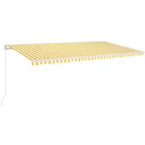 Vidaxl - Manual Retractable Awning with LED 600x350cm Yellow and White Yellow