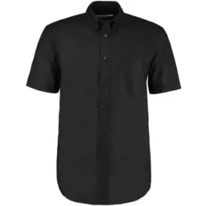 Kustom Kit KK350 Mens 17.1/2in Short Sleeve Black Oxford Shirt