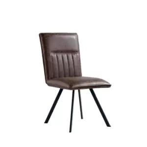 Kettle Interiors Dining Chair Brown With Angular Legs