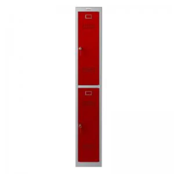 Phoenix PL Series 1 Column 2 Door Personal Locker Grey Body Red Doors EXR61916PH