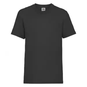 Fruit Of The Loom Childrens/Kids Unisex Valueweight Short Sleeve T-Shirt (Pack of 2) (12-13) (Black)
