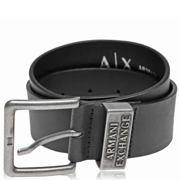 Armani Exchange Metal Buckle Leather Belt