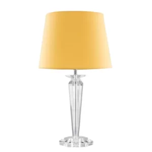 Davenport K9 Crystal Table Lamp with Mustard Aspen Shade