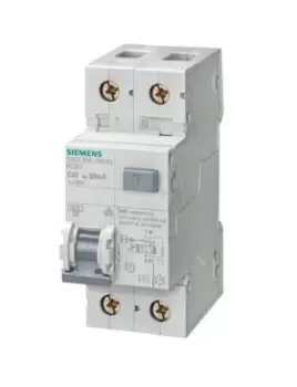 Siemens Type B RCBO - 1+N, 6 kA, 15 kA Breaking Capacity, 16A Current Rating, 5SU1 Series