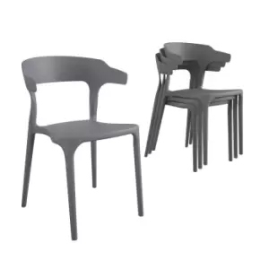 Dorel Felix Outdoor/Indoor Stacking Chair 4 Pack - Grey