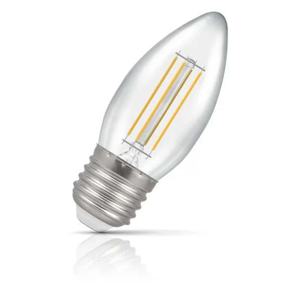 Crompton Lamps LED Candle 4.2W E27 Filament Warm White Clear (40W Eqv)