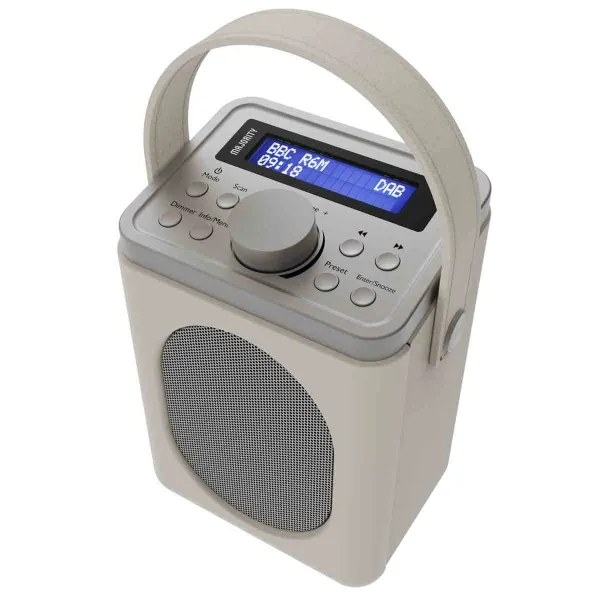Majority Little Shelford Portable Dab/Dab+ And Fm Radio With Bluetooth, Alarm & Sleep Timer - Cream & Grey