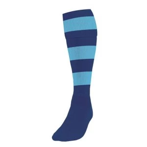 Precision Hooped Football Socks Mens Navy/Sky
