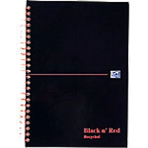 OXFORD Black n' Red Recycled Wirebound Hardback Notebook Ruled A5 140 Pages