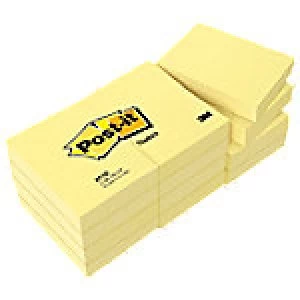 Post-it Sticky Notes 51 x 38mm Yellow 12 Pieces of 100 Sheets