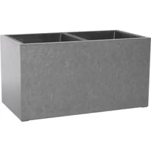 Out & out Small Planter with Two Sections- Concrete Look Grey