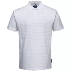 AS21WHRXXL - sz 2XL Anti-Static ESD Polo Shirt Workwear - White - White - Portwest
