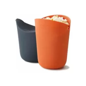 Joseph 45018 M-Cuisine Single-Serve Popcorn Maker set of 2 Orange/Grey, Size Approx. 30g (1oz), 16