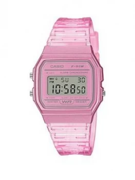 Casio Casio Retro Pink Digital Dial Pink Jelly Strap Watch