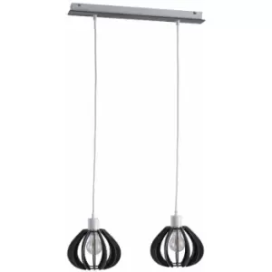 Keter Nicoleta Bar Pendant Ceiling Light Grey, 52cm, 2x E27