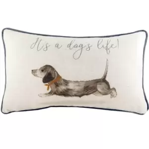 Evans Lichfield Oakwood Dog Cushion Cover (One Size) (Brown/Grey/Off White)