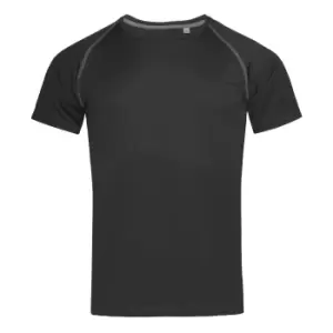 Stedman Mens Active Raglan T-Shirt (L) (Black Opal)