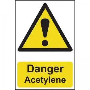 &lsquo;Danger Acetylene&rsquo; Sign; Self-Adhesive Semi-Rigid