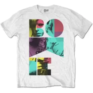 David Bowie - Colour Sax Unisex Small T-Shirt - White