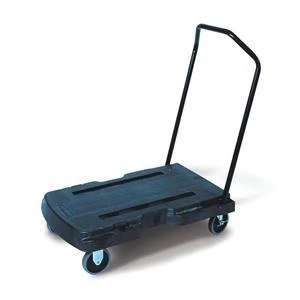 Rubbermaid Triple Trolley Standard Duty with User Friendly Handle and Casters Black
