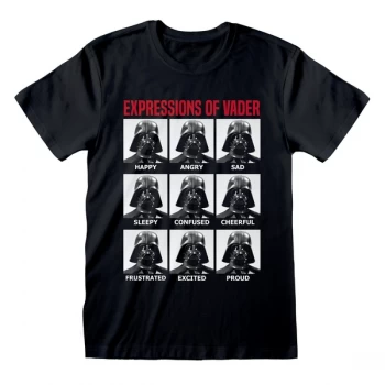 Star Wars - Expressions Of Vader Unisex Large T-Shirt - Black
