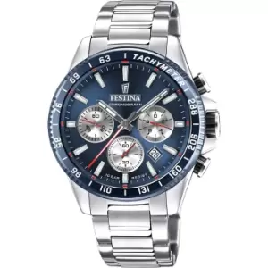 Festina F20560/2 Mens Blue Dial Stainless Steel Bracelet Wristwatch