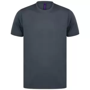 Henbury Mens HiCool Performance T-Shirt (L) (Charcoal)