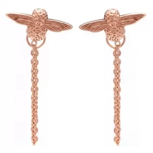 Ladies Olivia Burton Rose Gold Plated Sterling Silver Moulded Bee Chain Earrings