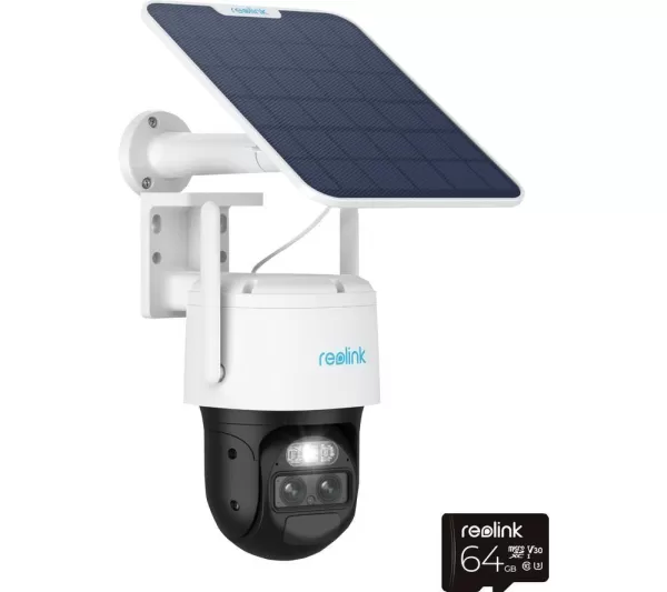 REOLINK TrackMix 2-lens Quad HD 1440p WiFi & 4G Security Camera with Solar Panel - White