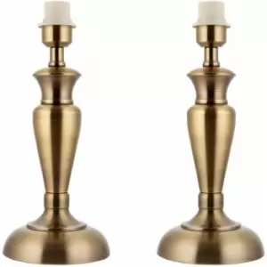 2 pack Brass Table Lamp Light 355mm Tall Aged Metal Base Only Desk Sideboard